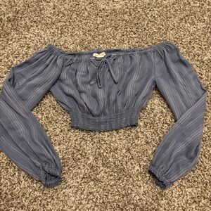 Aeropostale Blue Off-Shoulder Blouse